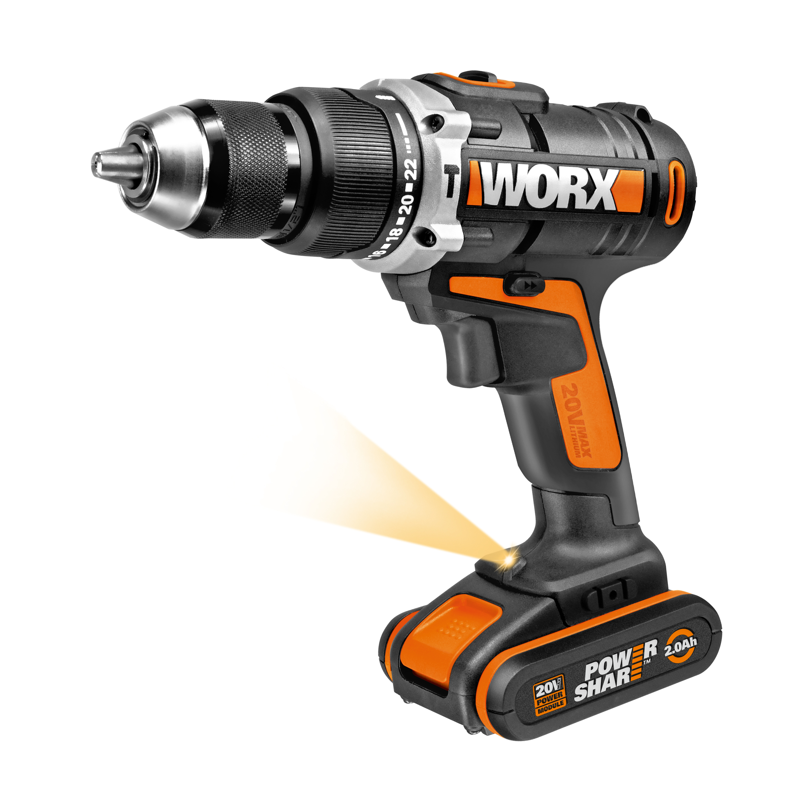 Worx DIY Worx WX372 Taladro percutor 20V 2.0Ah 2 bat